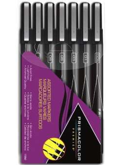 Tiralíneas y Marcador Prismacolor Premier Set 7 Negros 1738862