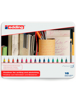 Tiralíneas Edding Punta 0.3mm Set 16 Colores 4-55-16