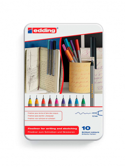 Tiralíneas Edding Punta 0.3mm Set 10 Colores 4-55-10