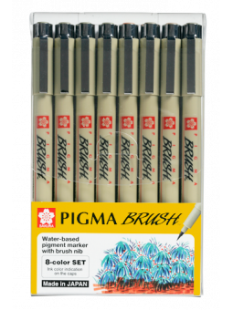 Marcadores Sakura Pigma Brush Set 8 XSDK-BR-8