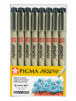 Marcadores Sakura Pigma Brush Set 8 Colores XSDK-BR-8
