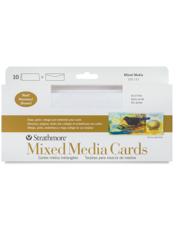 Tarjetas Técnica Mixta Strathmore 300gr 9.8x22.9cm 10 Hojas + Sobres SM105-151