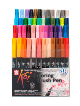 Marcadores Sakura Koi Brush Pen Set 48 XBR-48
