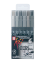 Marcadores Sakura Koi Brush Pen Set 6 Grises XBR-6