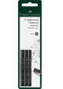 Barras Carboncillo Comprimido Pitt Faber Castell Set 3