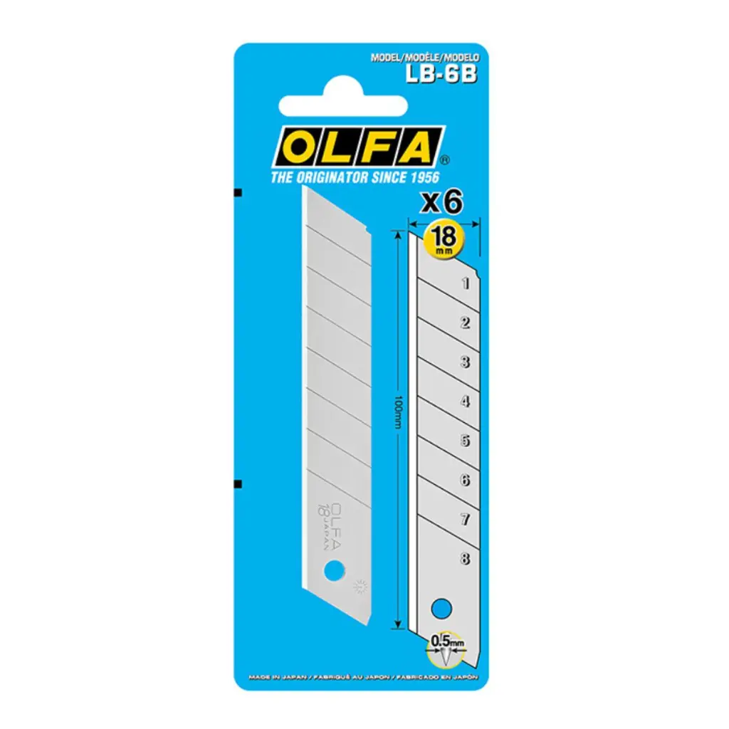 [LB-6B] Repuestos Cuchillos Olfa Universal 18mm (Acero 6 u) (2).webp