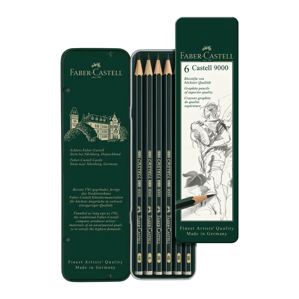 119063_Castell 9000 graphite pencil, tin of 6_PM3_Office.webp