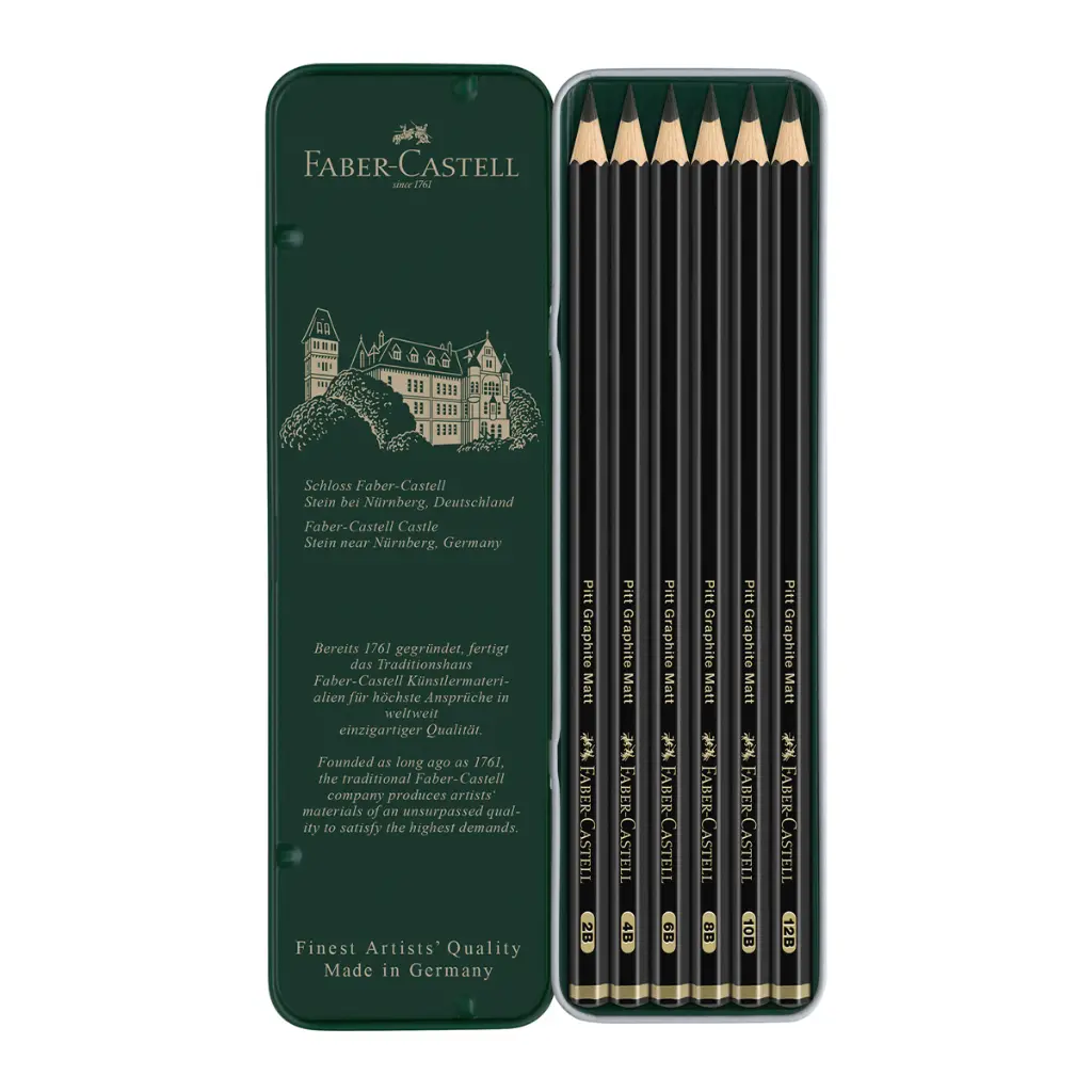 115207_Pitt Graphite Matt pencil, tin of 6_PM2_Office.webp