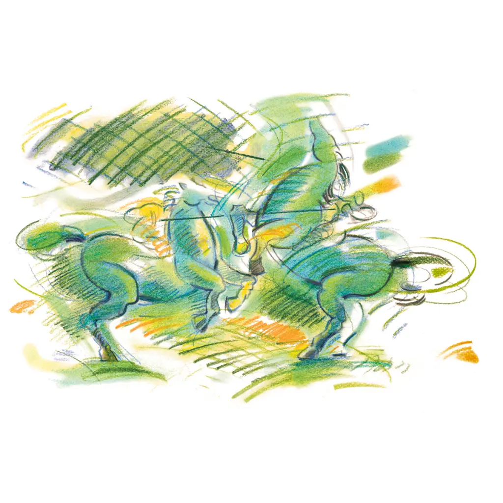 Pitt Pastel pencil drawing fighting knights_PS_Office.webp