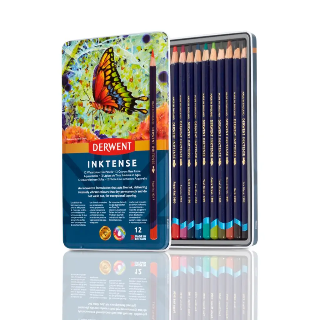 0700928 Derwent Inktense Pencils Tin 12 Hero Open Pack 2.webp