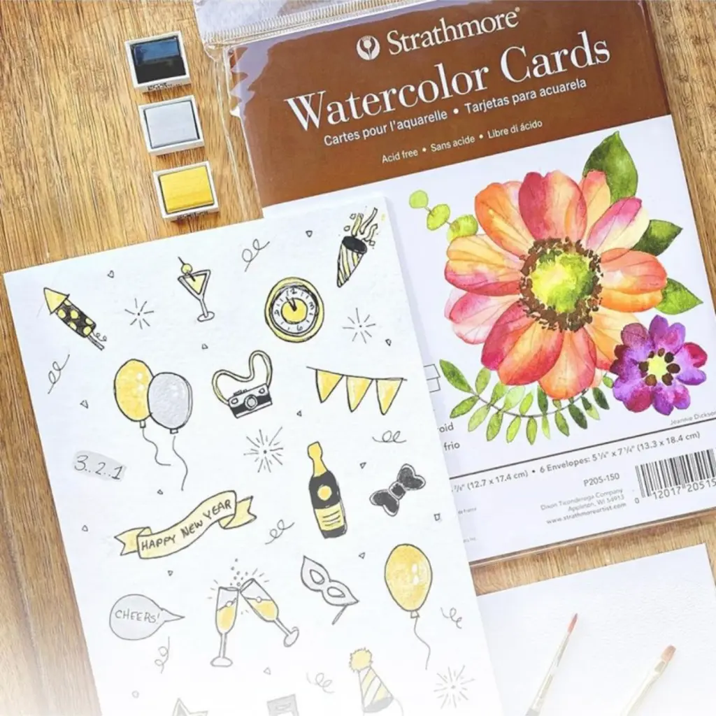 P205-150 - Tarjetas para Acuarela Strathmore 300gr 12.7x17.4cm 6 Hojas + Sobres (4).webp