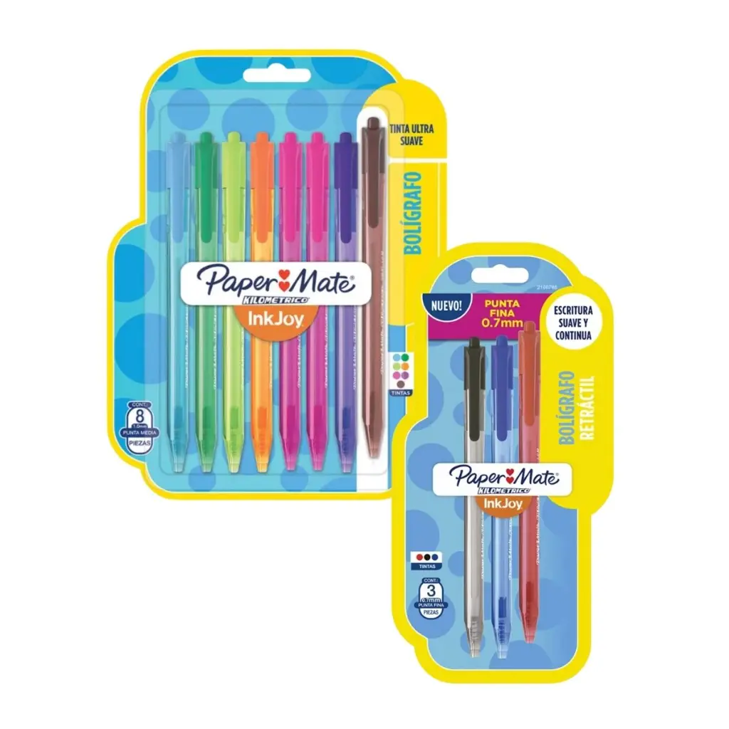 Portada - Lápices Pasta Inkjoy Paper Mate Retráctil Punta Fina 0.7mm Sets.webp