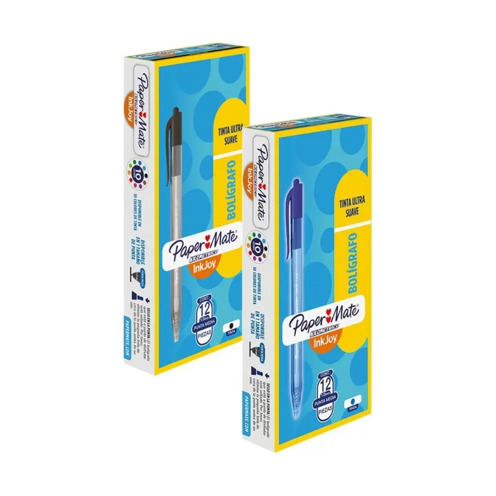 Portada - Lápices Pasta Inkjoy Paper Mate Retráctil Punta Media 1.0mm Caja 12 Unidades.webp