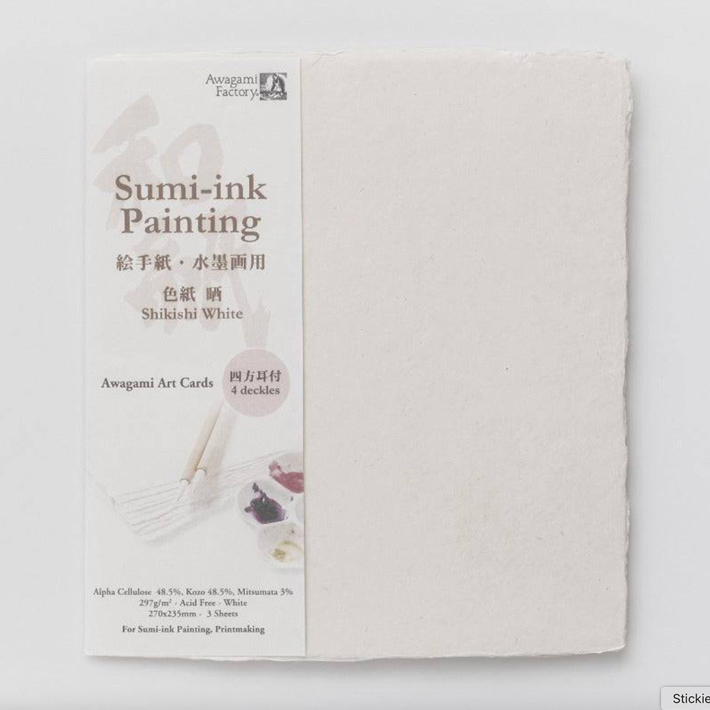 Papel Shikishi Sumi-Ink Awagami 297gr 23.5 x 27 cm Pack 3 Hojas