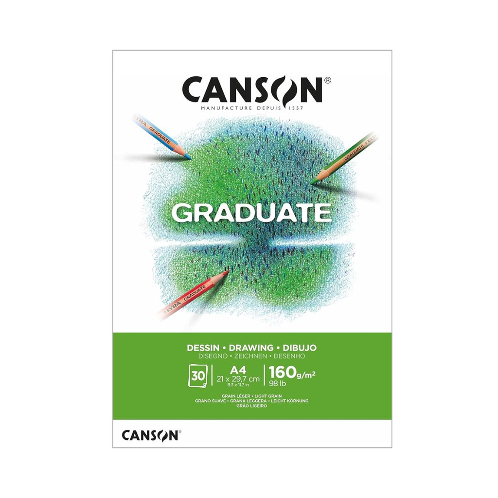 Block Dibujo Canson Graduate A4 160gr 30 Hojas