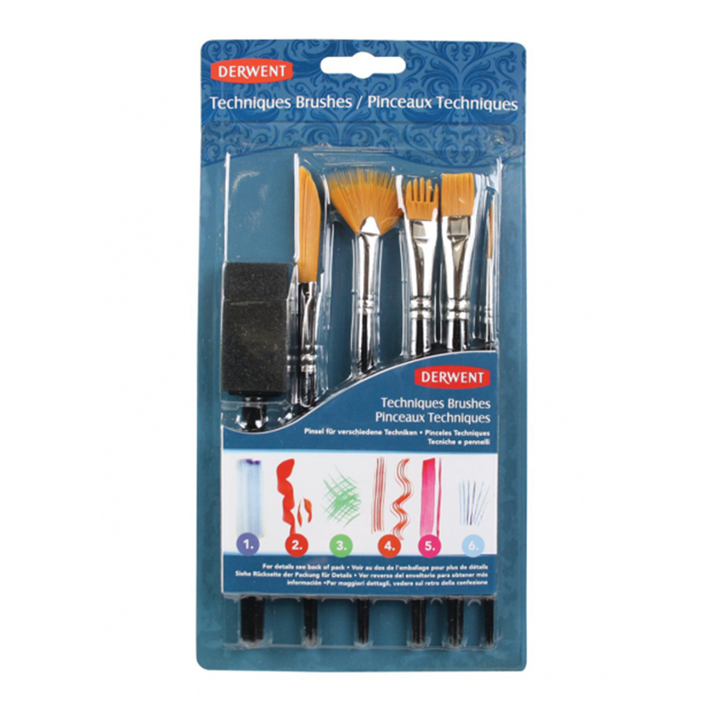 Pinceles Técnica Mixta Derwent Set 6 Formas