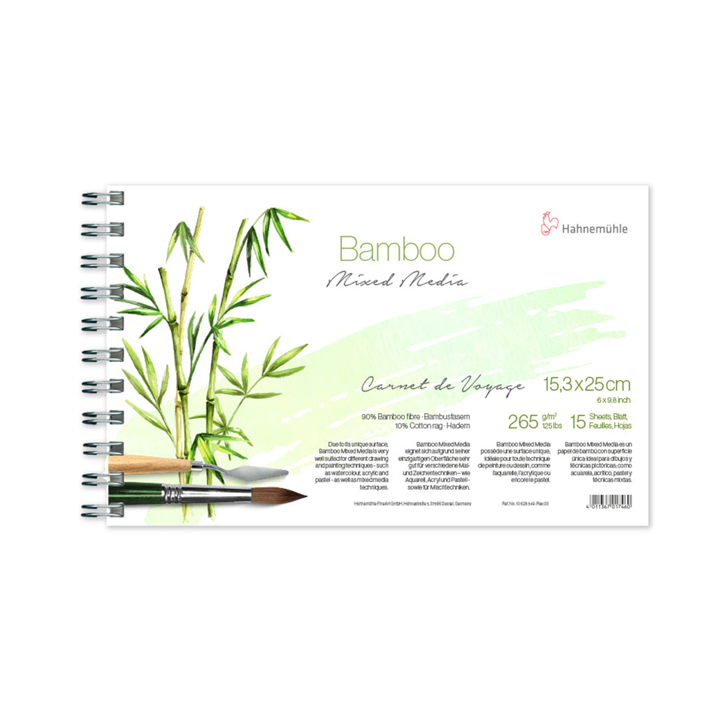 Croquera de Viaje Técnica Mixta Hahnemühle Bamboo 265gr 15,3x25cm 15 Hojas