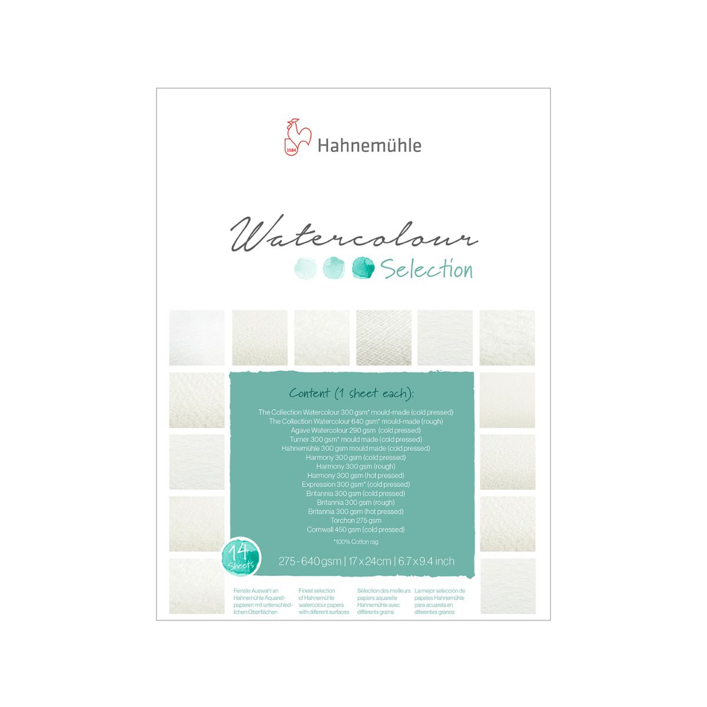 Block Acuarela Hahnemuhle Selection Variedades 17x24cm 14 Hojas
