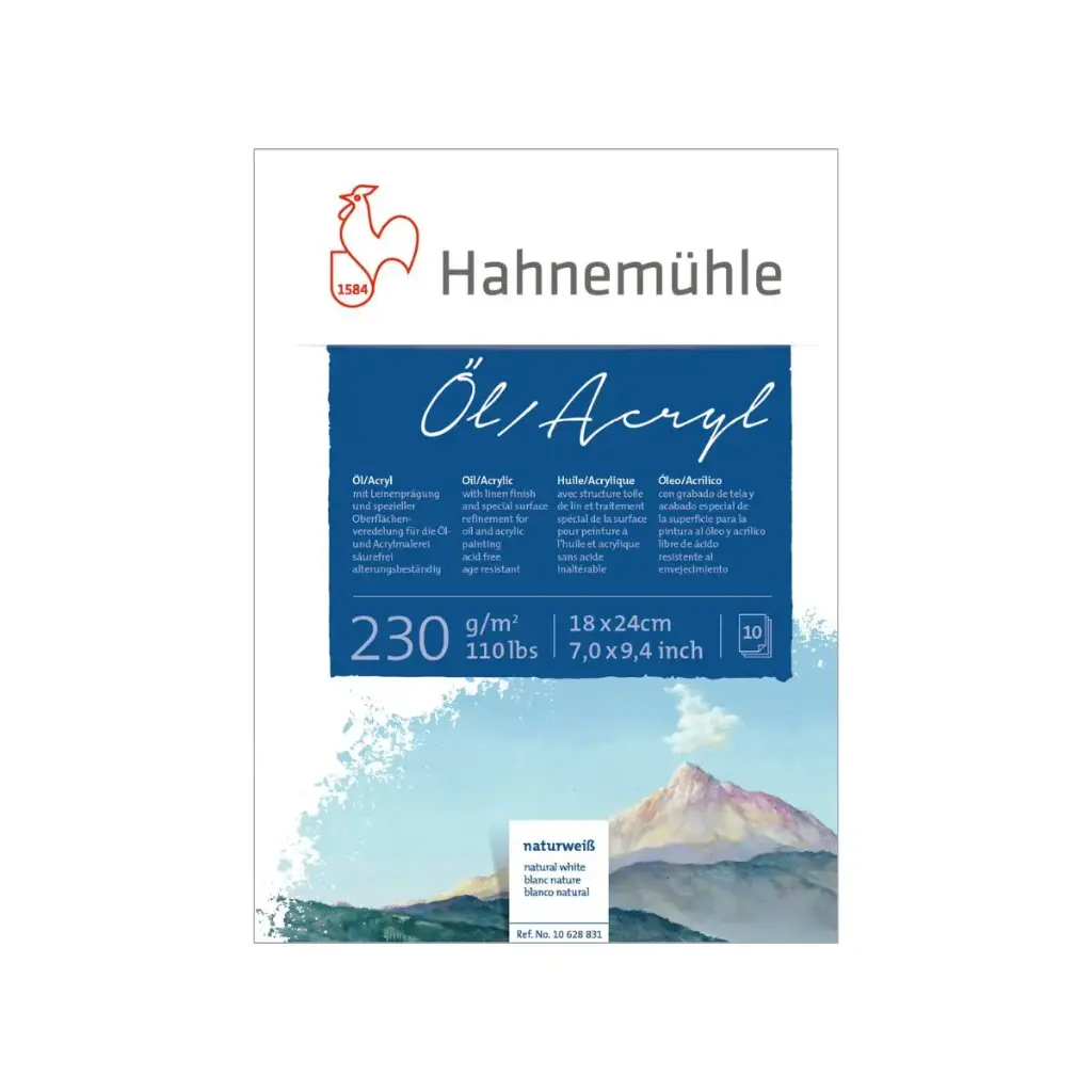 Block Óleo / Acrílico de Tela Hahnemuhle 230gr 10 Hojas