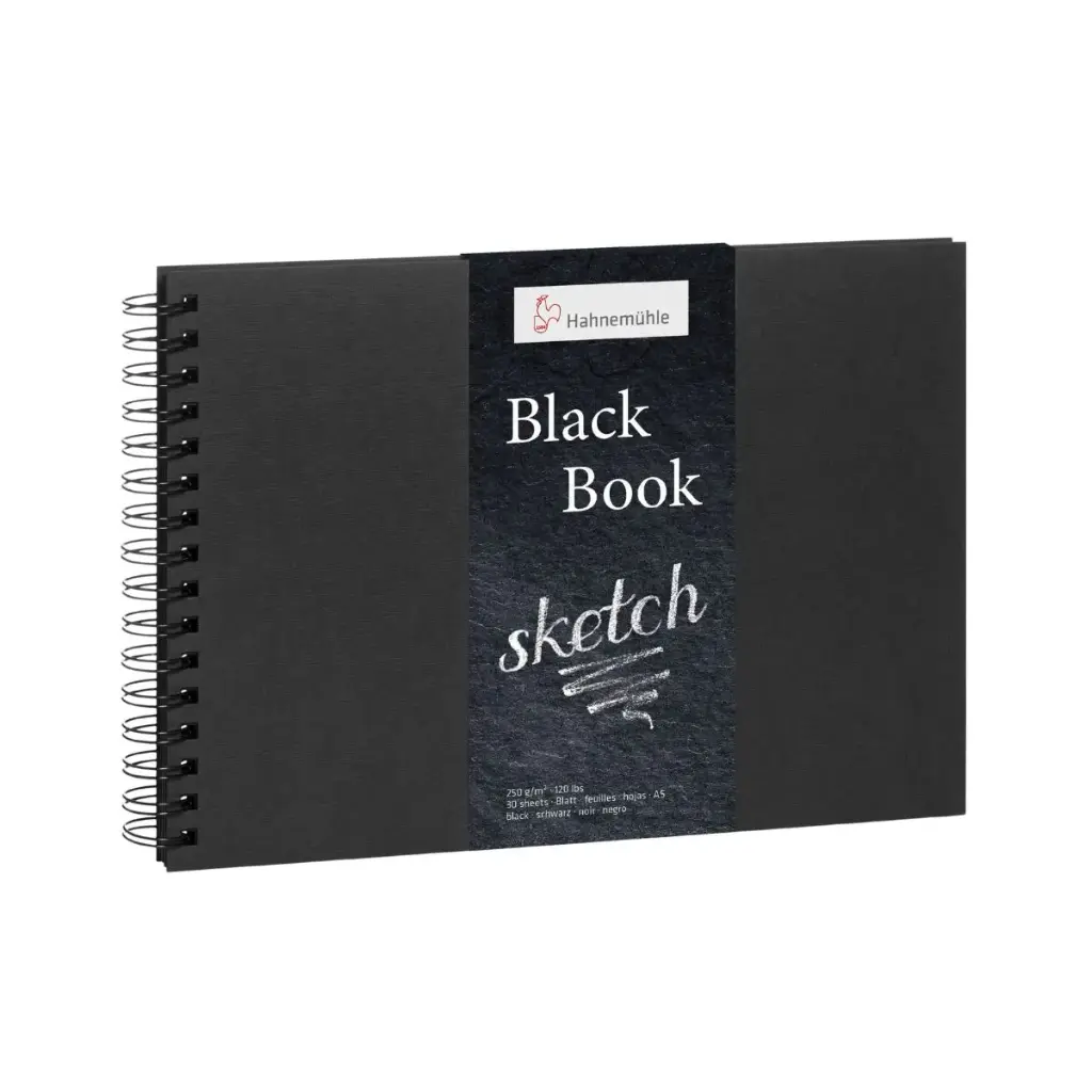 Croquera Dibujo Papel Negro Hahnemühle 250gr 30 Hojas