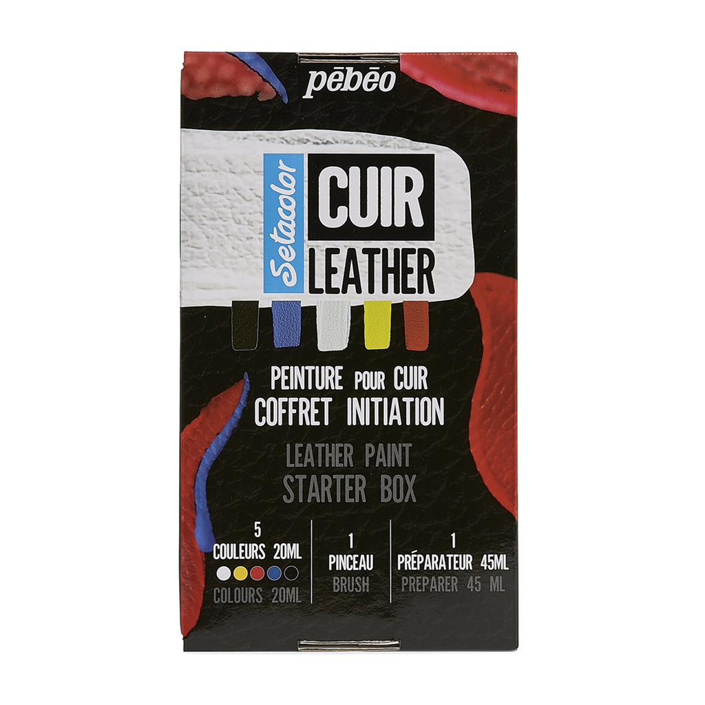 Pintura para Cuero Pebeo Setacolor Set 5 Colores x 20ml