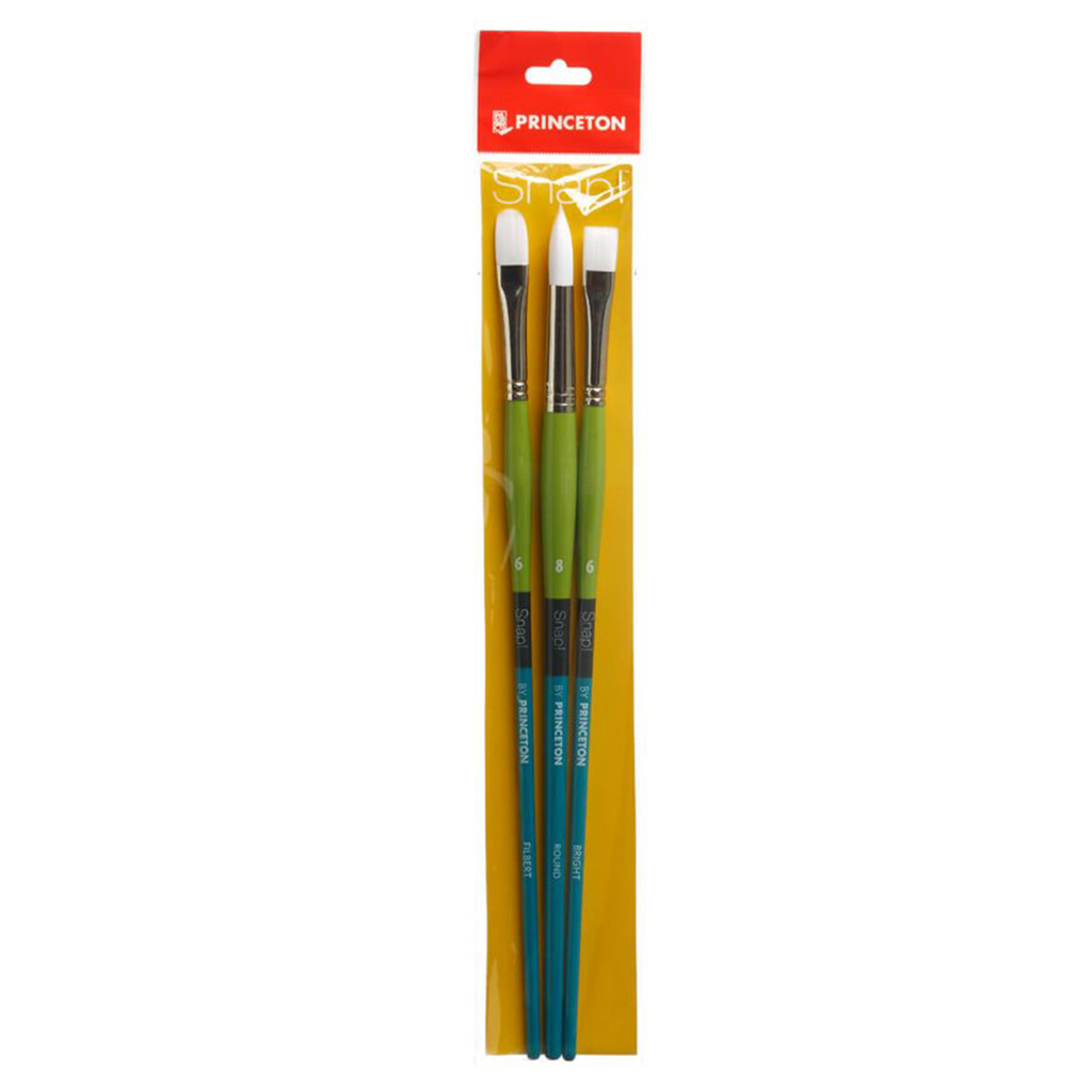 Pinceles Técnica Mixta Princeton Snap Serie 9800 Set 3