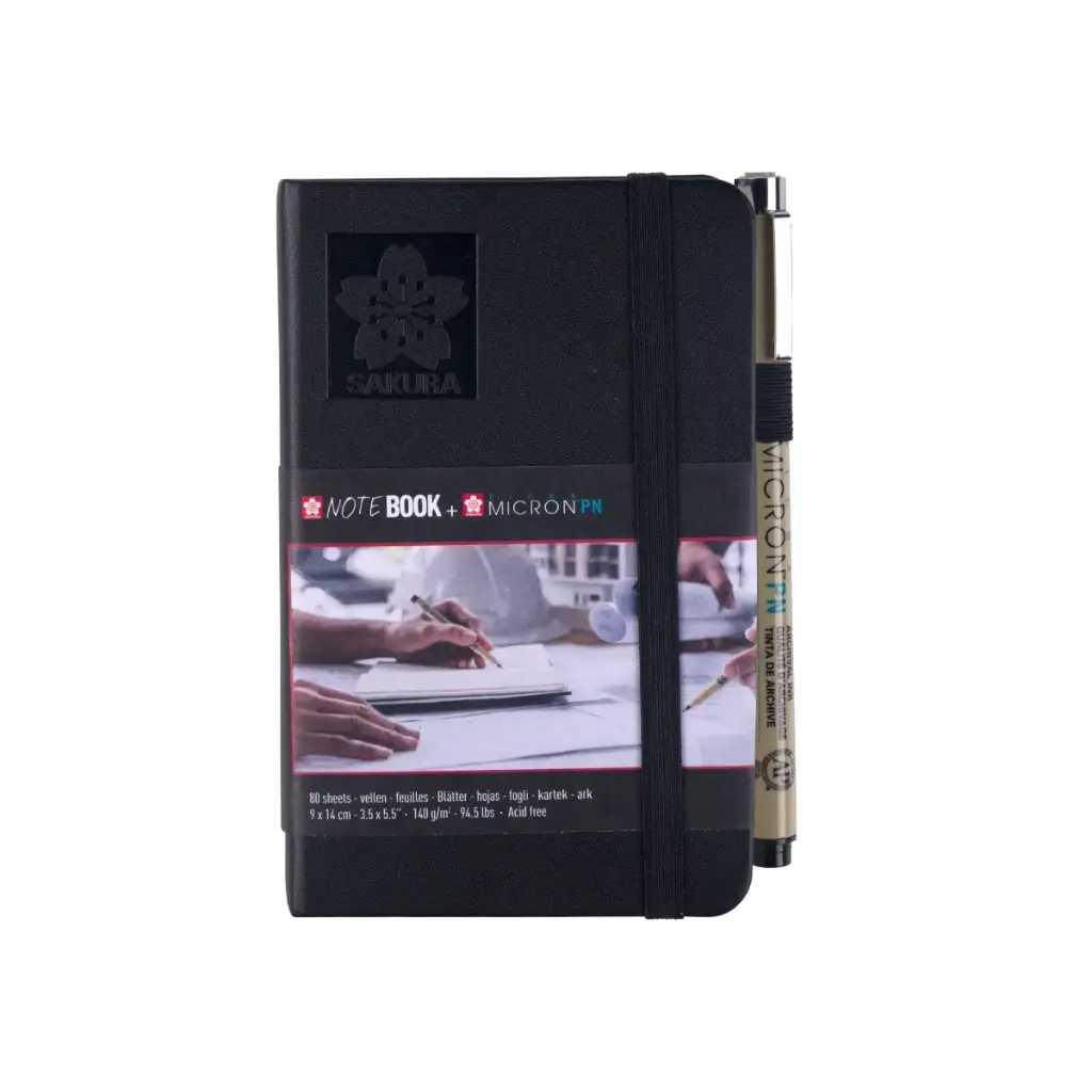 Libreta Sakura 140gr 80 Hojas + Pigma Micron PN