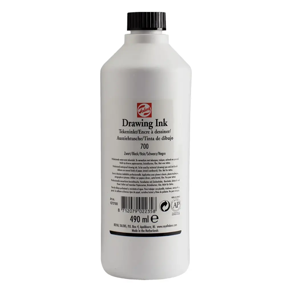 Tinta de Dibujo Negra 700 Talens 490ml