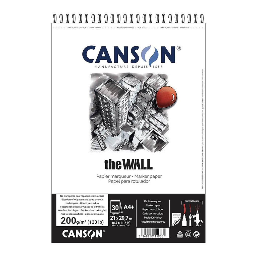 Croquera Marcadores Canson The Wall A4 200gr 30 Hojas