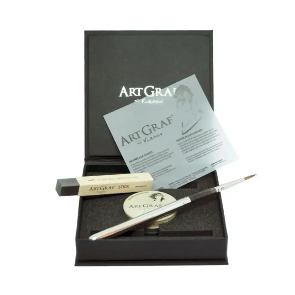 Kit ArtGraf Viarco Pastilla y Barra Grafito Acuarelable + Pincel