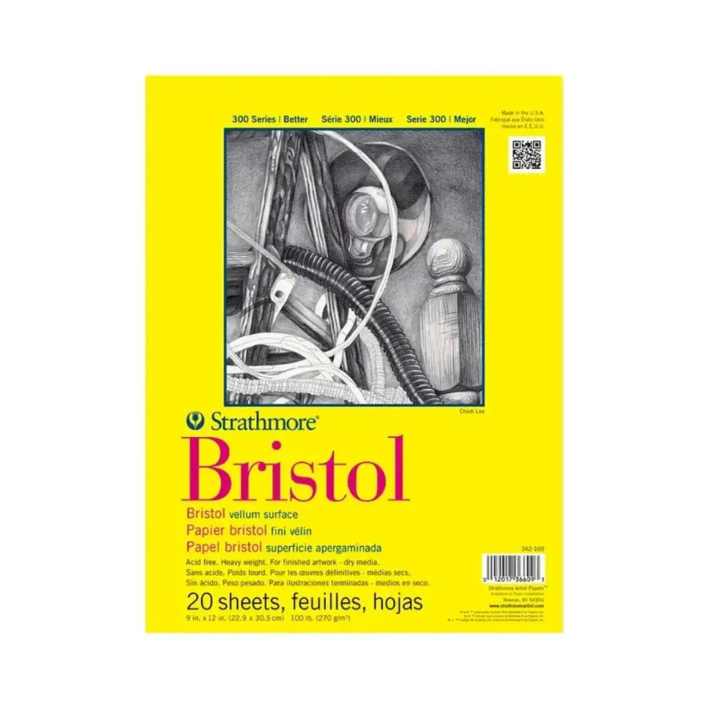 Block Dibujo Strathmore Bristol Serie 300 Vellum 270gr 22.9 x 30.5 cm 20 Hojas
