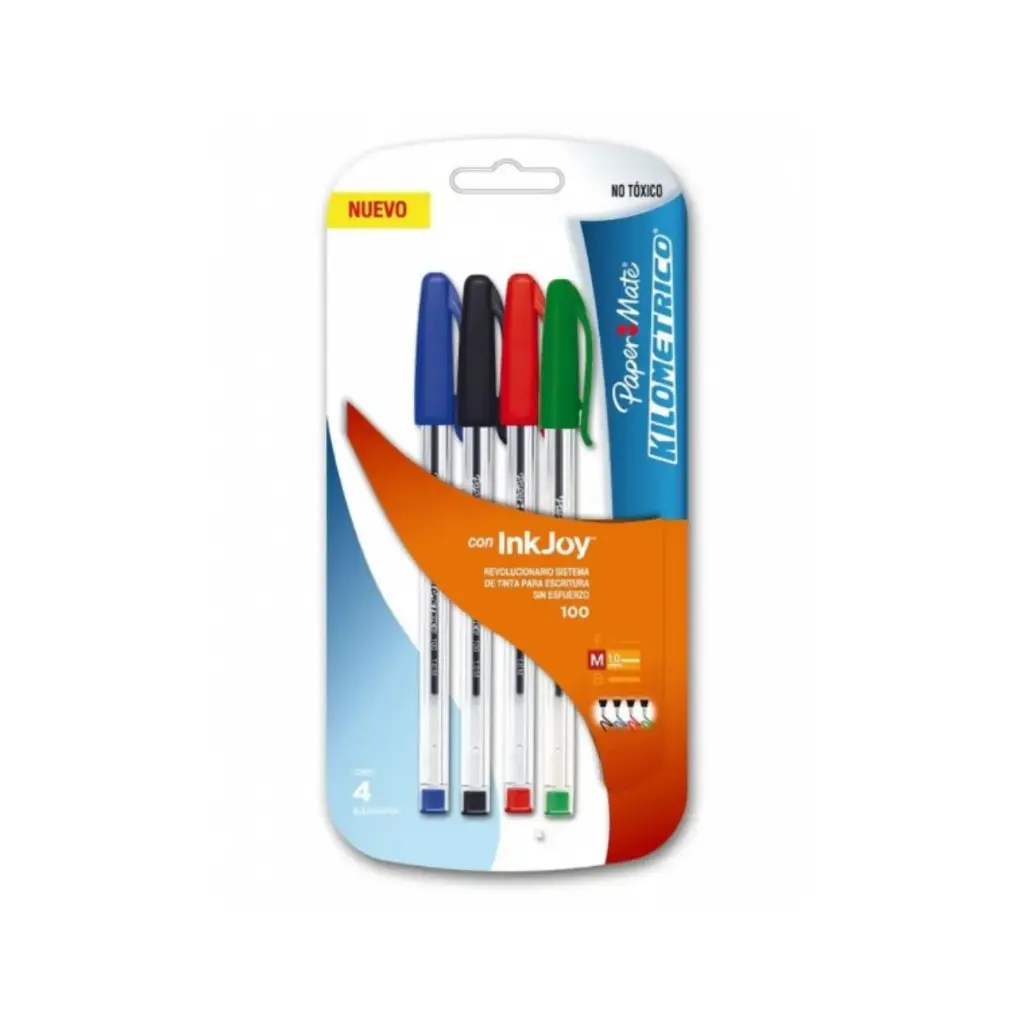 Lápices Pasta Inkjoy Kilómetrico 100ST Paper Mate 1.0mm Set 4 Colores
