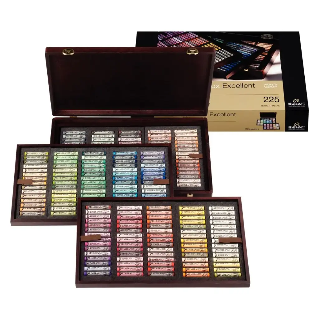 Pastel Seco Rembrandt Caja Madera Lujo 225 Barras