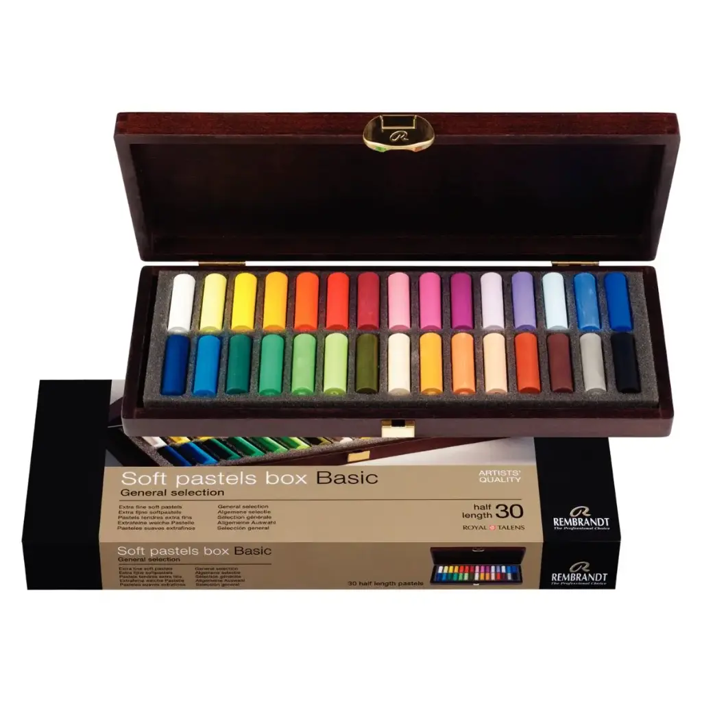 Pastel Seco Rembrandt Caja Madera 30 Medias Barras