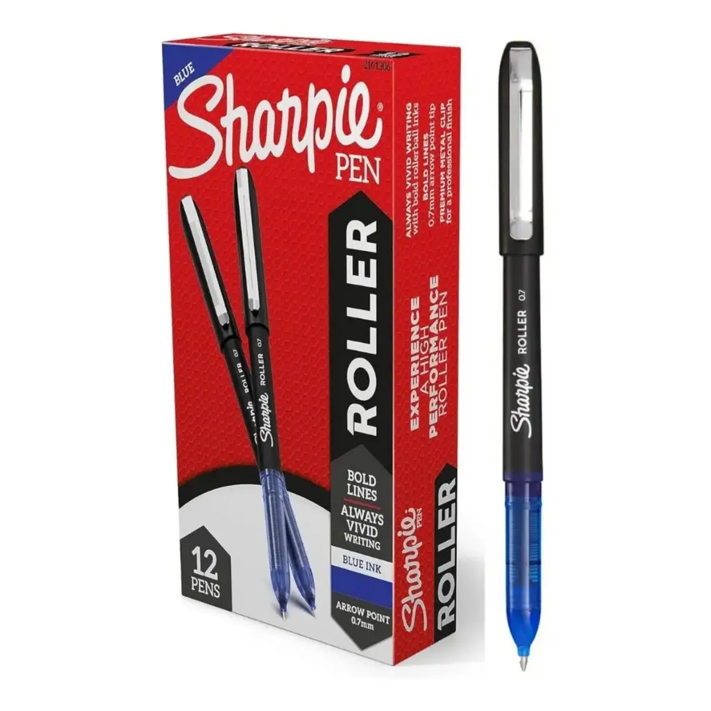 Roller Ball Sharpie Punta Fina Azul Cajas 12 Unidades