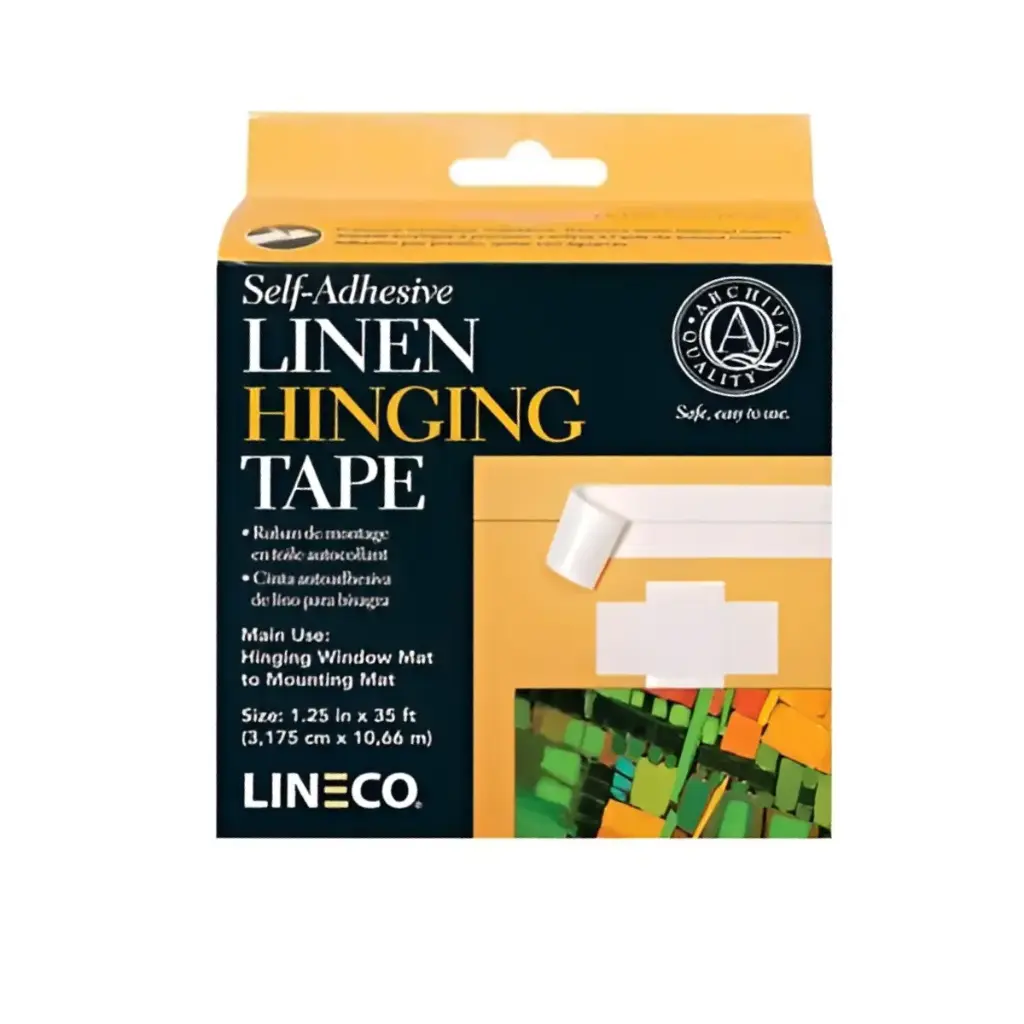 Cinta de Lino Autoadhesiva para Montaje Lineco Libre de Ácido