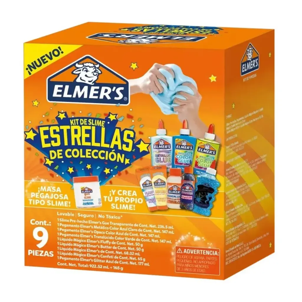 Kit de Slime Elmers Estrellas de Colección 9 Piezas 