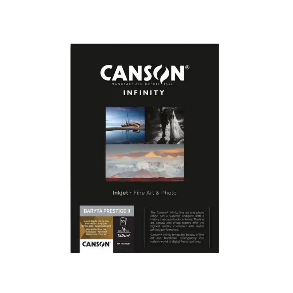 Papel Impresión Digital Canson Infinity Baryta Prestige II 340gr Brillante