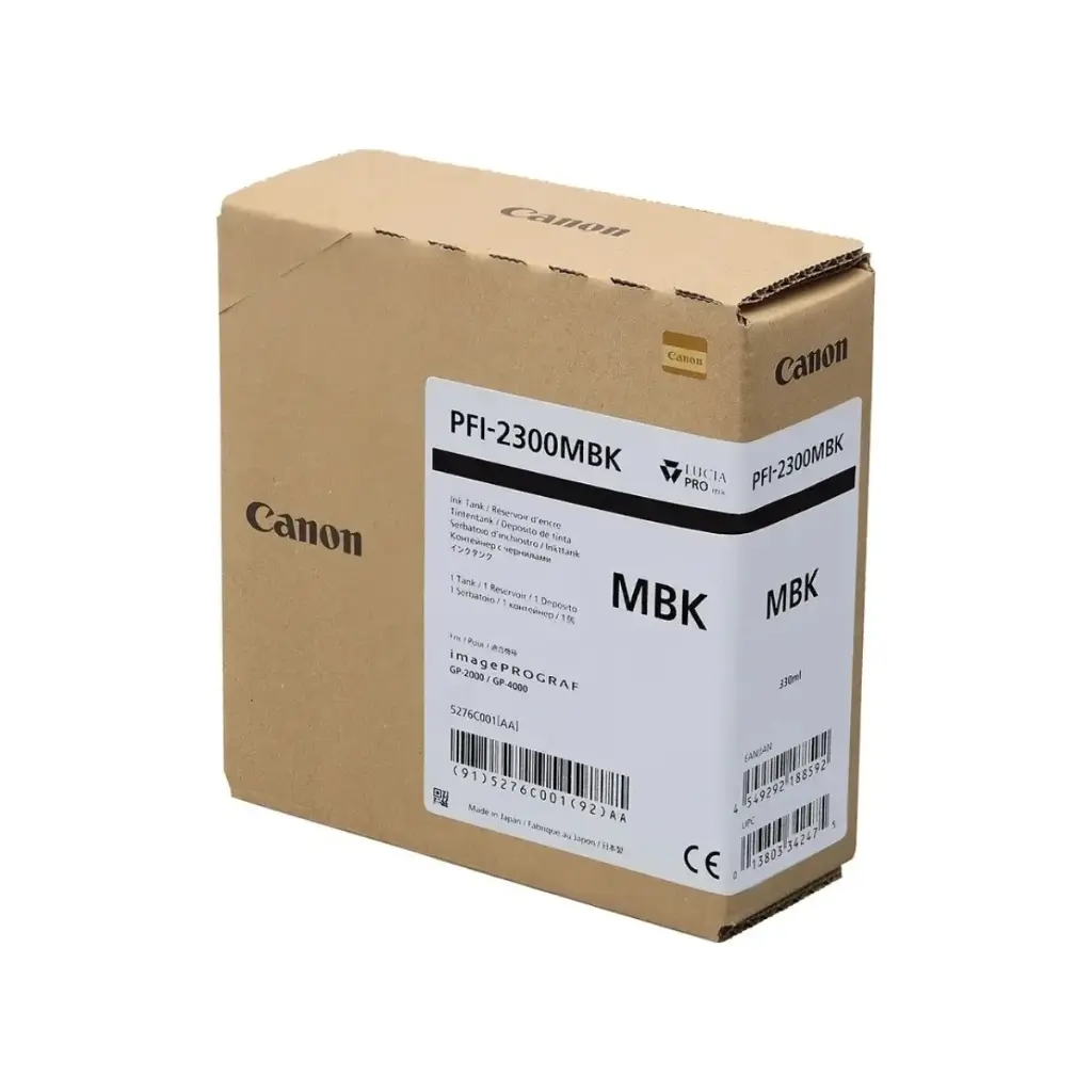Tintas para Impresora imagePROGRAF Canon PFI-2300 Negro Matte 330ml