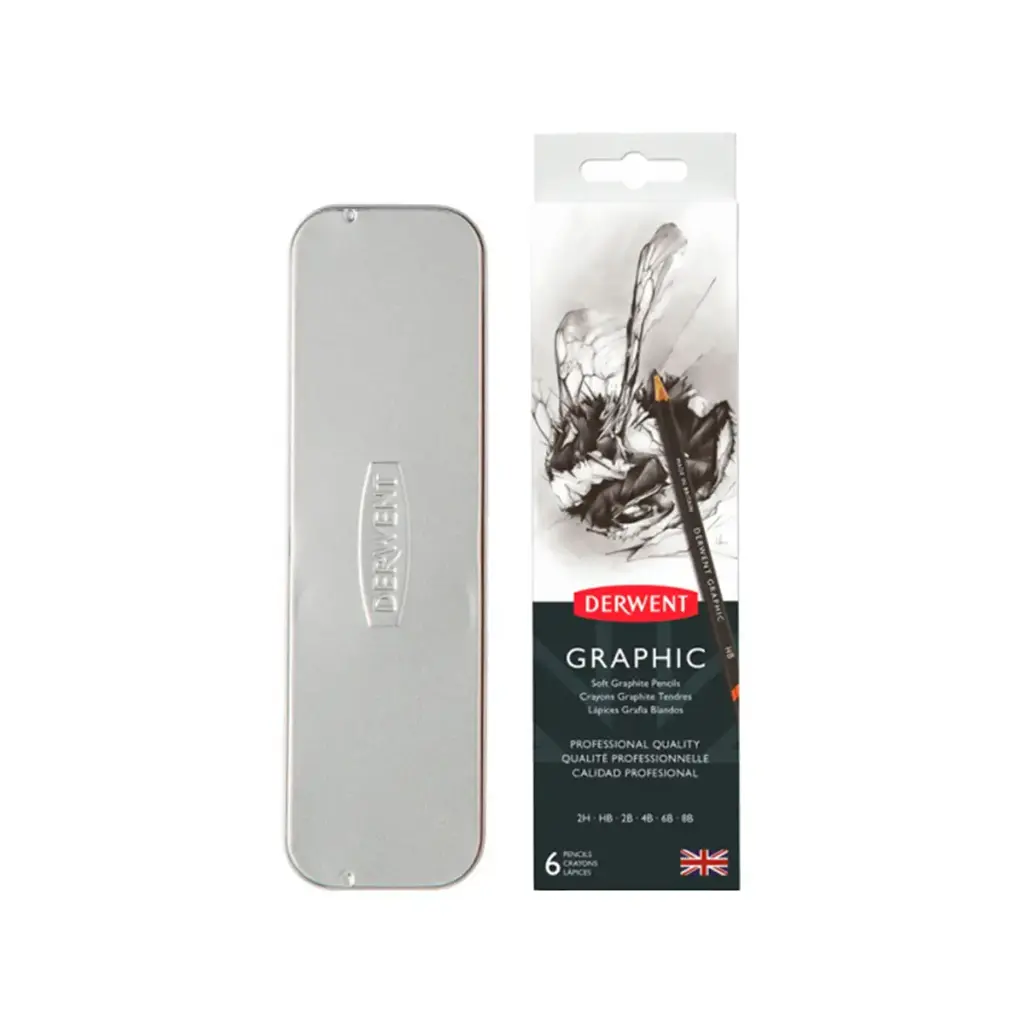 Lápices Grafito Derwent Graphic Set 6 Lápices + Sacapuntas