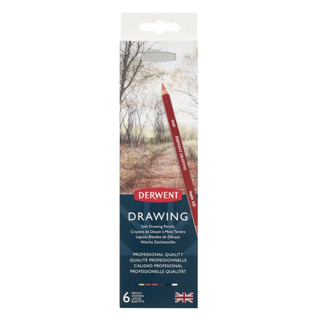 Lápices de Colores Derwent Drawing Set 6 Colores Caja + Sacapuntas