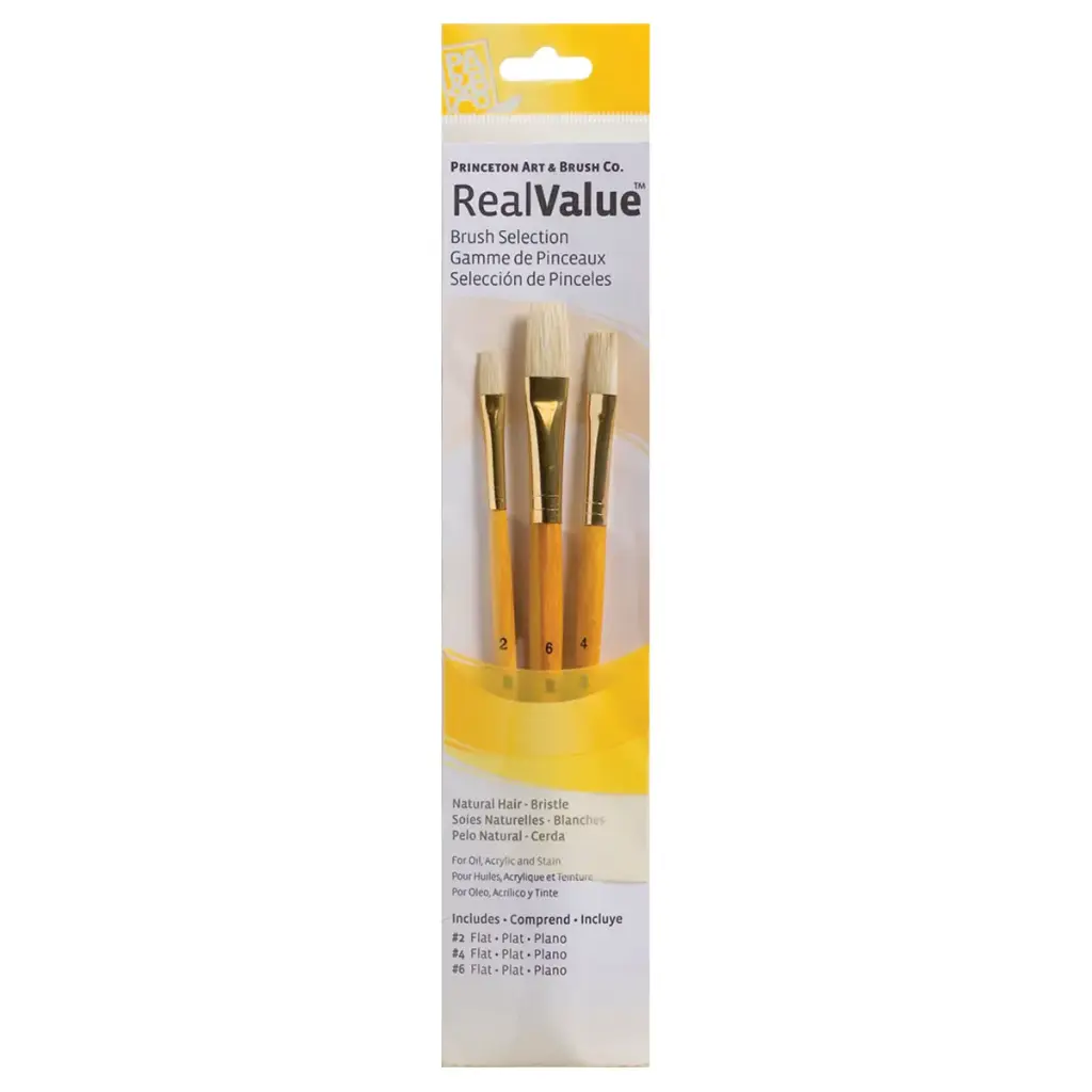 Pinceles Princeton RealValue Serie 9100 Pelo Cerda Mango Corto Sets
