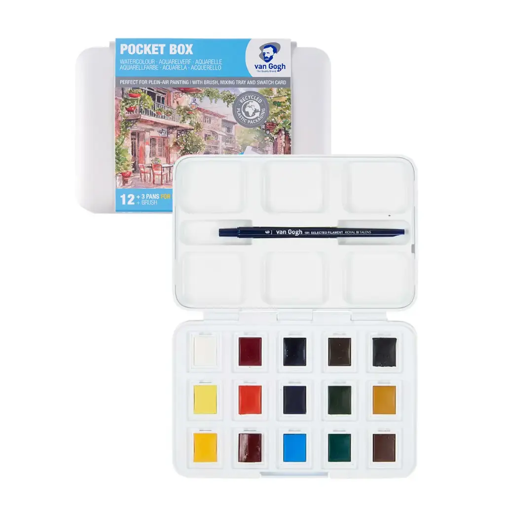 Acuarela en Pastillas Van Gogh Sets 12+3 Colores 