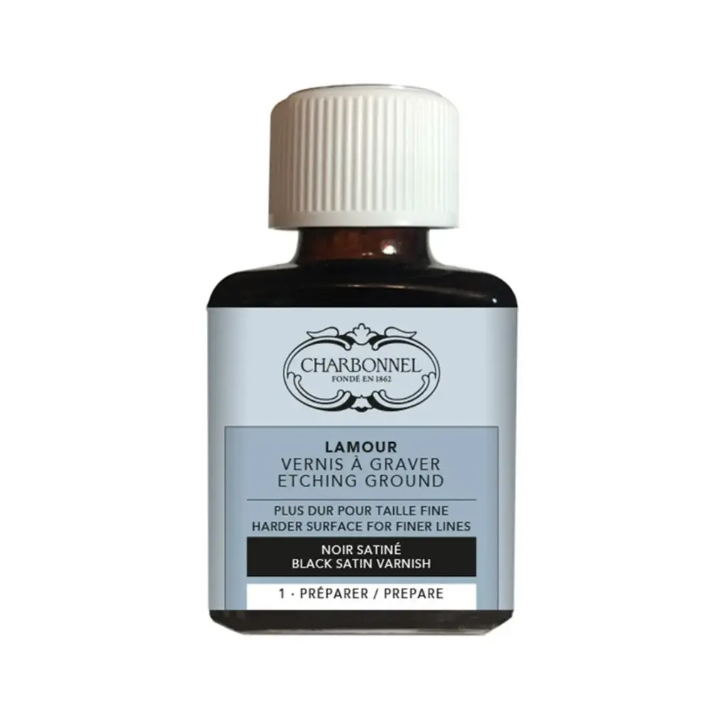 Barniz Líquido para Grabado en Metal Charbonnel Negro Satinado Lamour