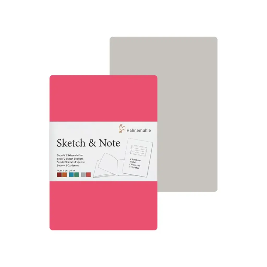 Libretas Dibujo Hahnemuhle Sketch & Note Pack 2 Gris-Rosado