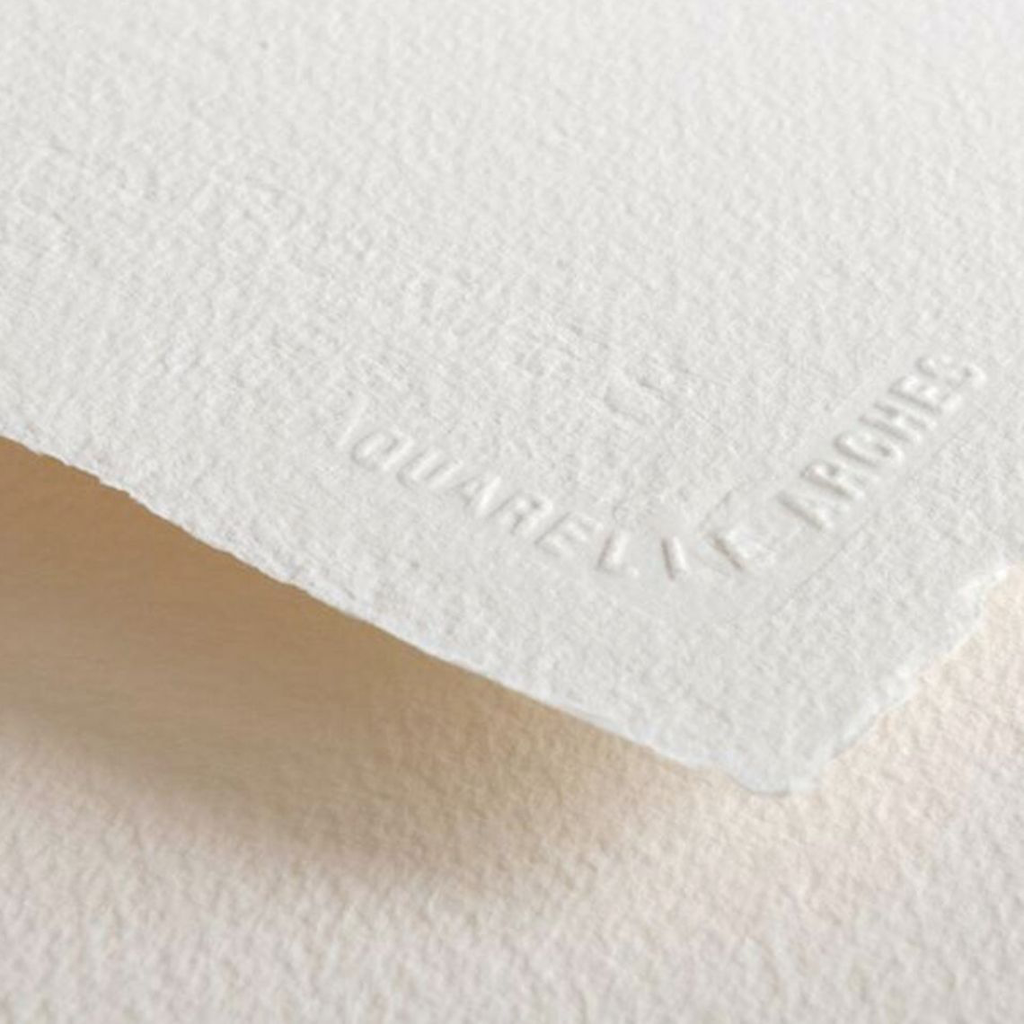 Resma Papel Acuarela Arches 640gr 100% Algodón 75x105 cm Grano Grueso 5 Pliegos