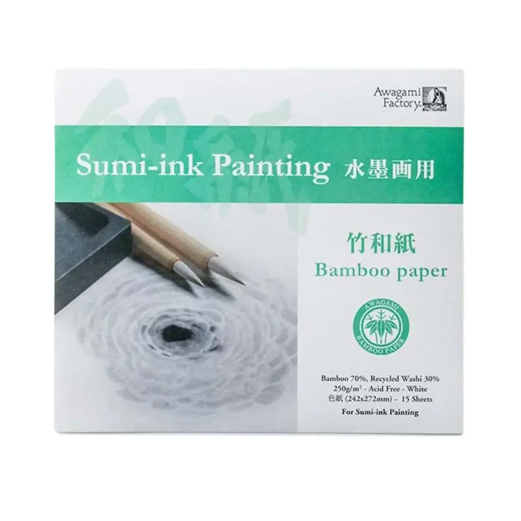 Block Sumi-Ink Bamboo Awagami 250gr 24x27 cm 15 Hojas