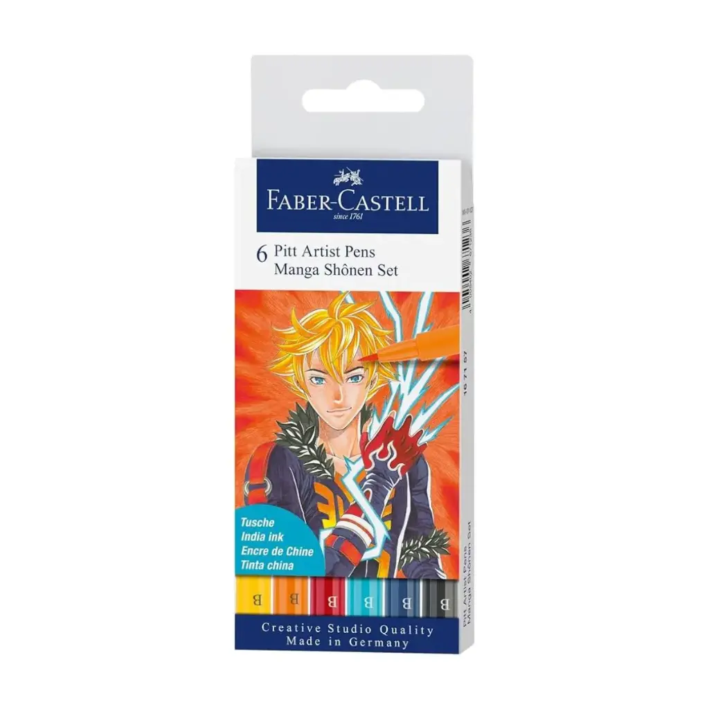 Marcadores Pitt Artist Pen Faber Castell Set 6 Manga Shonen B