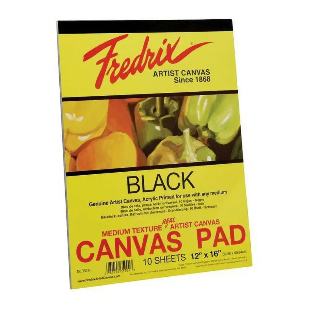 Block de Tela Negra Fredrix Canvas Pad 10 Hojas