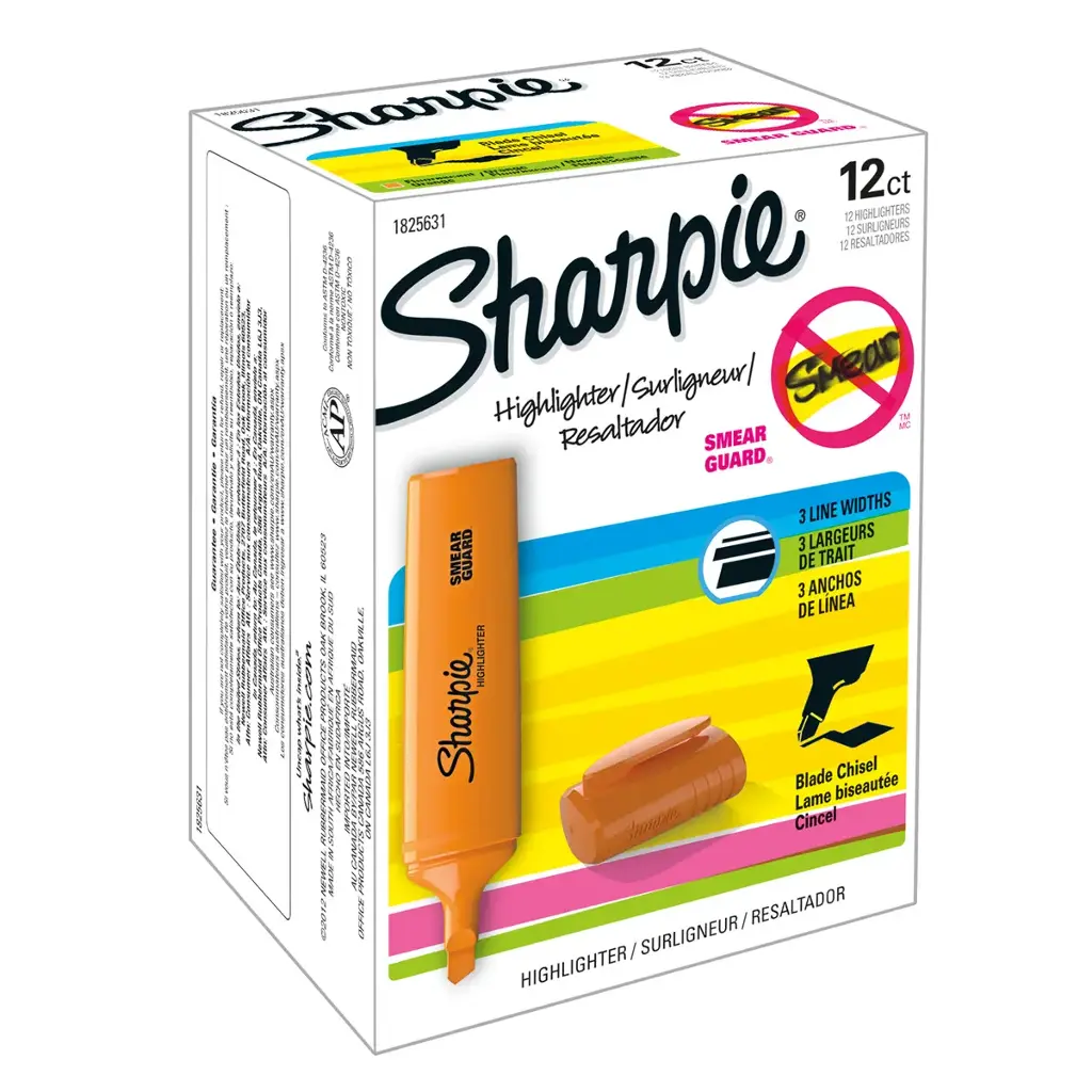 Destacadores Sharpie Blade Caja 12 Unidades